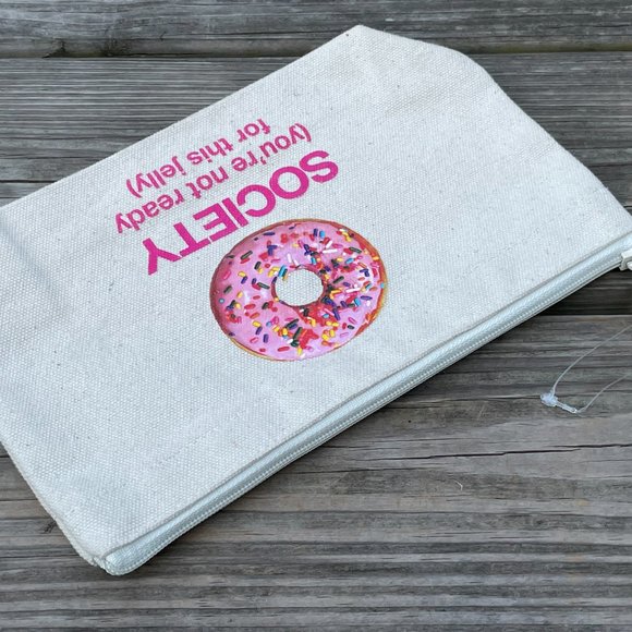 DOGEARED Makeup Bag Society Doughnut Donut Lil Zip - Picture 3 of 8